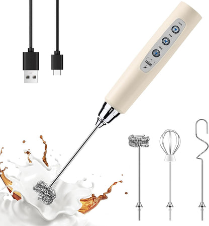 Handheld Milk Frother Wand for Coffee, Rechargeable Electric Whisk - Colors A