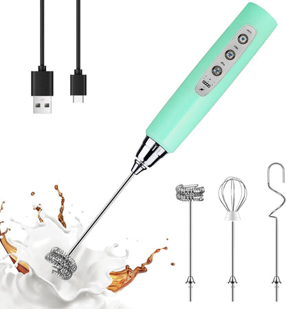 Handheld Milk Frother Wand for Coffee, Rechargeable Electric Whisk - Colors A