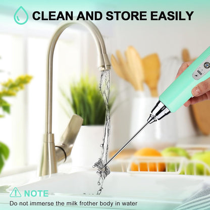 Handheld Milk Frother Wand for Coffee, Rechargeable Electric Whisk - Colors A