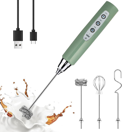 Handheld Milk Frother Wand for Coffee, Rechargeable Electric Whisk - Colors A