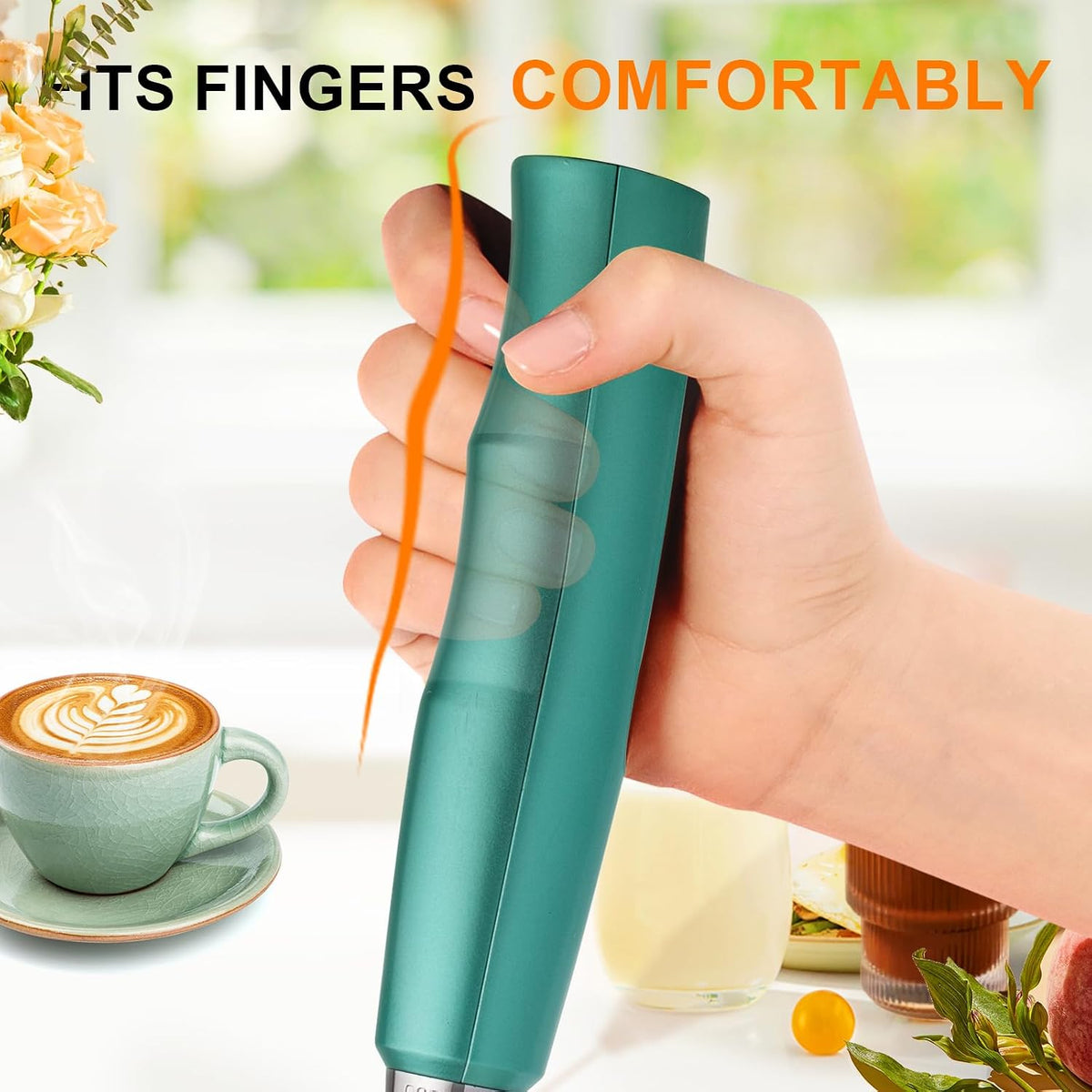 Handheld Milk Frother Wand for Coffee, Rechargeable Electric Whisk - Colors A