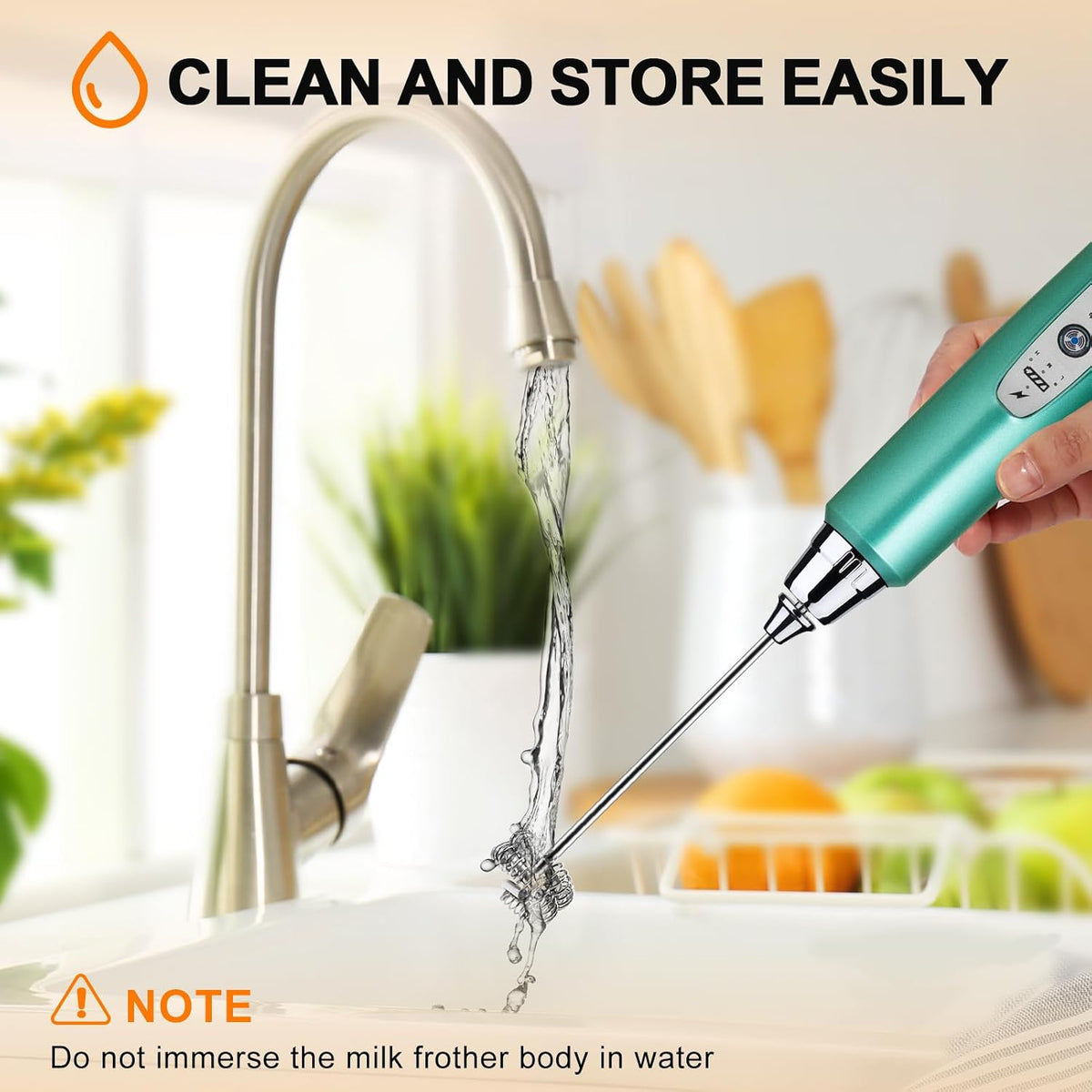 Handheld Milk Frother Wand for Coffee, Rechargeable Electric Whisk - Colors A