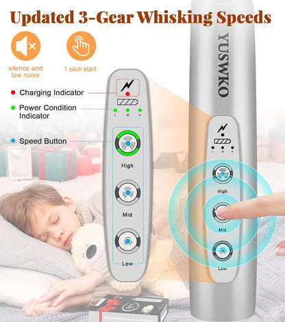 Handheld Milk Frother Wand for Coffee, Rechargeable Electric Whisk - Colors A