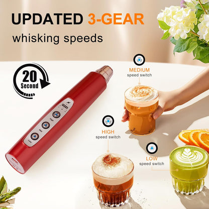 Handheld Milk Frother Wand for Coffee, Rechargeable Electric Whisk - Colors A