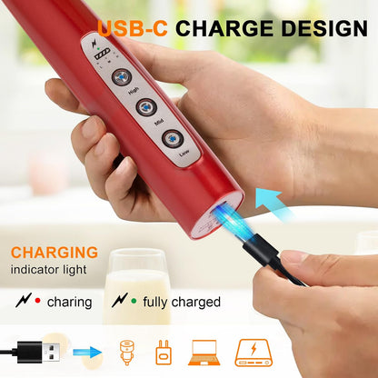Handheld Milk Frother Wand for Coffee, Rechargeable Electric Whisk - Colors A