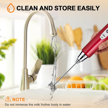 Handheld Milk Frother Wand for Coffee, Rechargeable Electric Whisk - Colors A