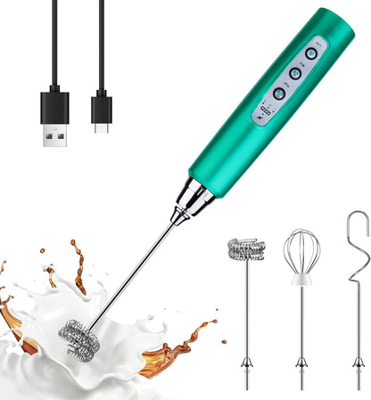 Handheld Milk Frother Wand for Coffee, Rechargeable Electric Whisk - Colors A