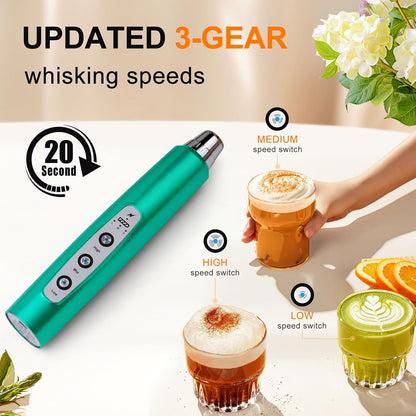 Handheld Milk Frother Wand for Coffee, Rechargeable Electric Whisk - Colors A