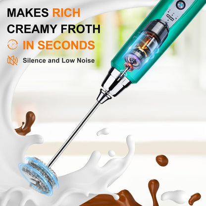 Handheld Milk Frother Wand for Coffee, Rechargeable Electric Whisk - Colors A