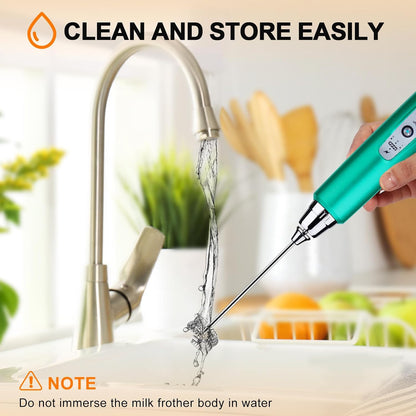 Handheld Milk Frother Wand for Coffee, Rechargeable Electric Whisk - Colors A