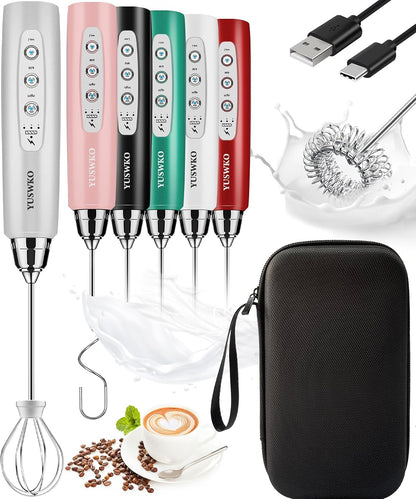 Handheld Milk Frother Wand for Coffee, Rechargeable Electric Whisk - Colors A