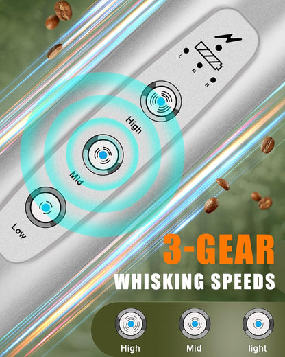 Handheld Milk Frother Wand for Coffee, Rechargeable Electric Whisk - Colors A