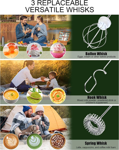 Handheld Milk Frother Wand for Coffee, Rechargeable Electric Whisk - Colors A