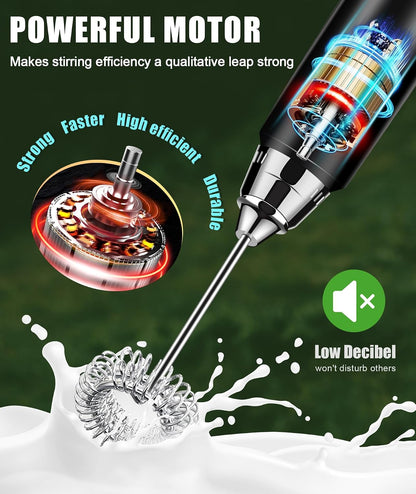 Handheld Milk Frother Wand for Coffee, Rechargeable Electric Whisk - Colors A