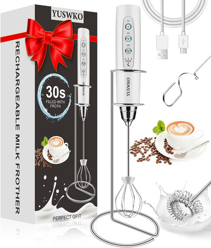 Handheld Milk Frother Wand for Coffee, Rechargeable Electric Whisk - Colors A