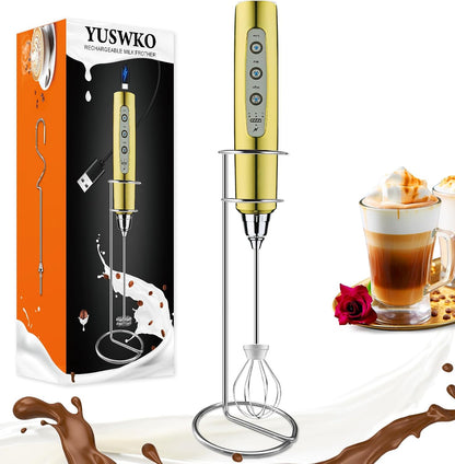 Handheld Milk Frother Wand for Coffee, Rechargeable Electric Whisk - Colors A