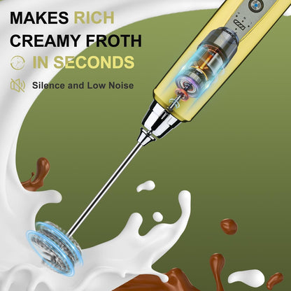 Handheld Milk Frother Wand for Coffee, Rechargeable Electric Whisk - Colors A