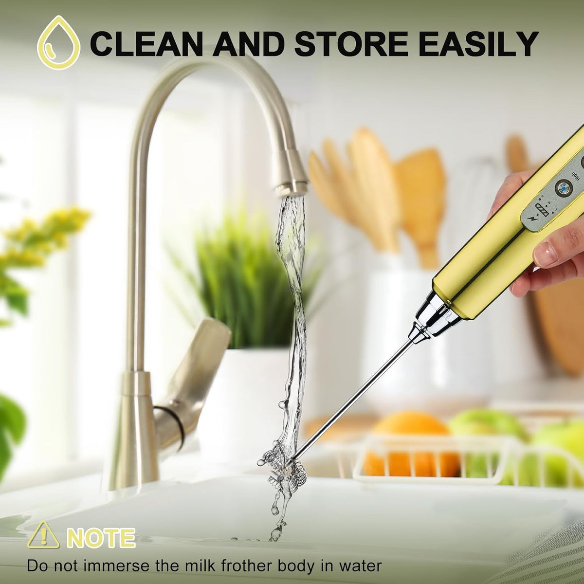 Handheld Milk Frother Wand for Coffee, Rechargeable Electric Whisk - Colors A