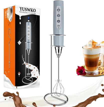 Handheld Milk Frother Wand for Coffee, Rechargeable Electric Whisk - Colors A