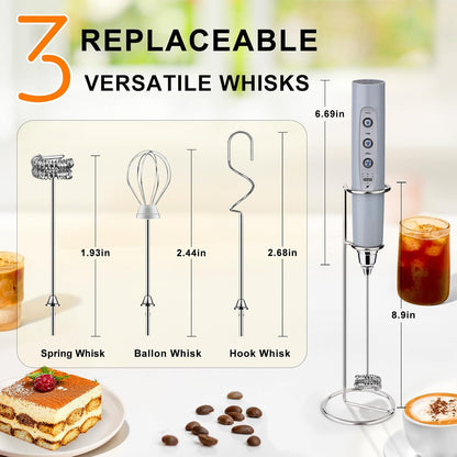 Handheld Milk Frother Wand for Coffee, Rechargeable Electric Whisk - Colors A