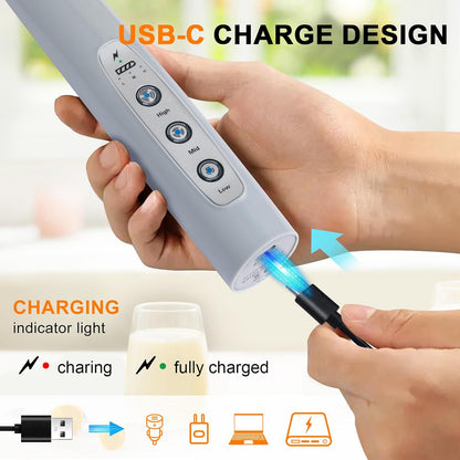 Handheld Milk Frother Wand for Coffee, Rechargeable Electric Whisk - Colors A