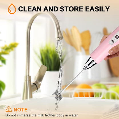Handheld Milk Frother Wand for Coffee, Rechargeable Electric Whisk - Colors A
