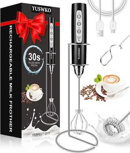 Handheld Milk Frother Wand for Coffee, Rechargeable Electric Whisk - Colors A