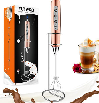 Handheld Milk Frother Wand for Coffee, Rechargeable Electric Whisk - Colors A