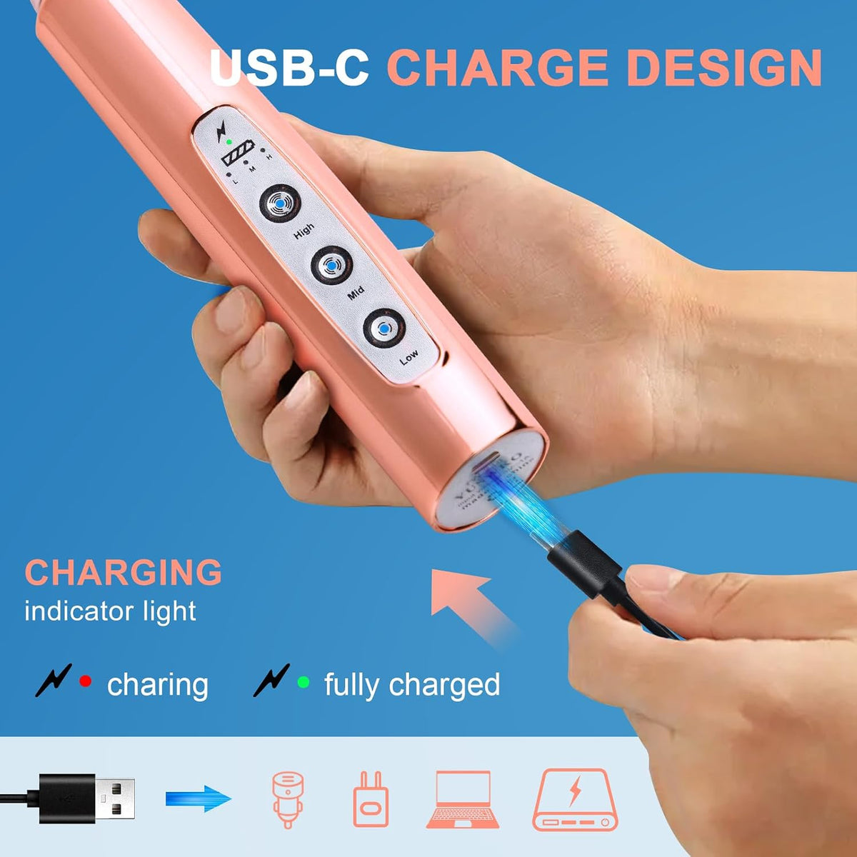 Handheld Milk Frother Wand for Coffee, Rechargeable Electric Whisk - Colors A
