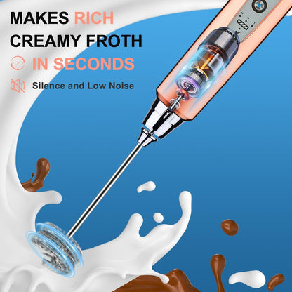 Handheld Milk Frother Wand for Coffee, Rechargeable Electric Whisk - Colors A