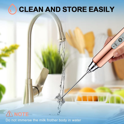 Handheld Milk Frother Wand for Coffee, Rechargeable Electric Whisk - Colors A