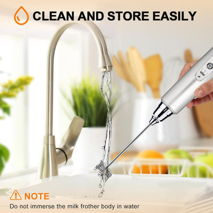 Handheld Milk Frother Wand for Coffee, Rechargeable Electric Whisk - Colors A