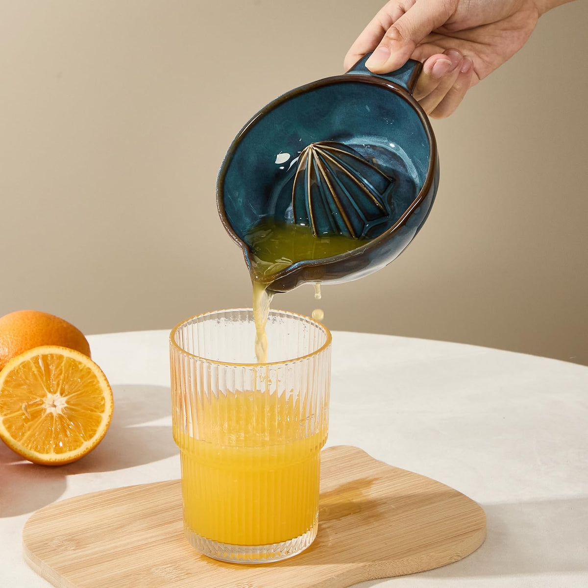 Ceramic Lemon Juicer Reamer Manual Citrus Lime Hand Squeezer Bowl Handheld