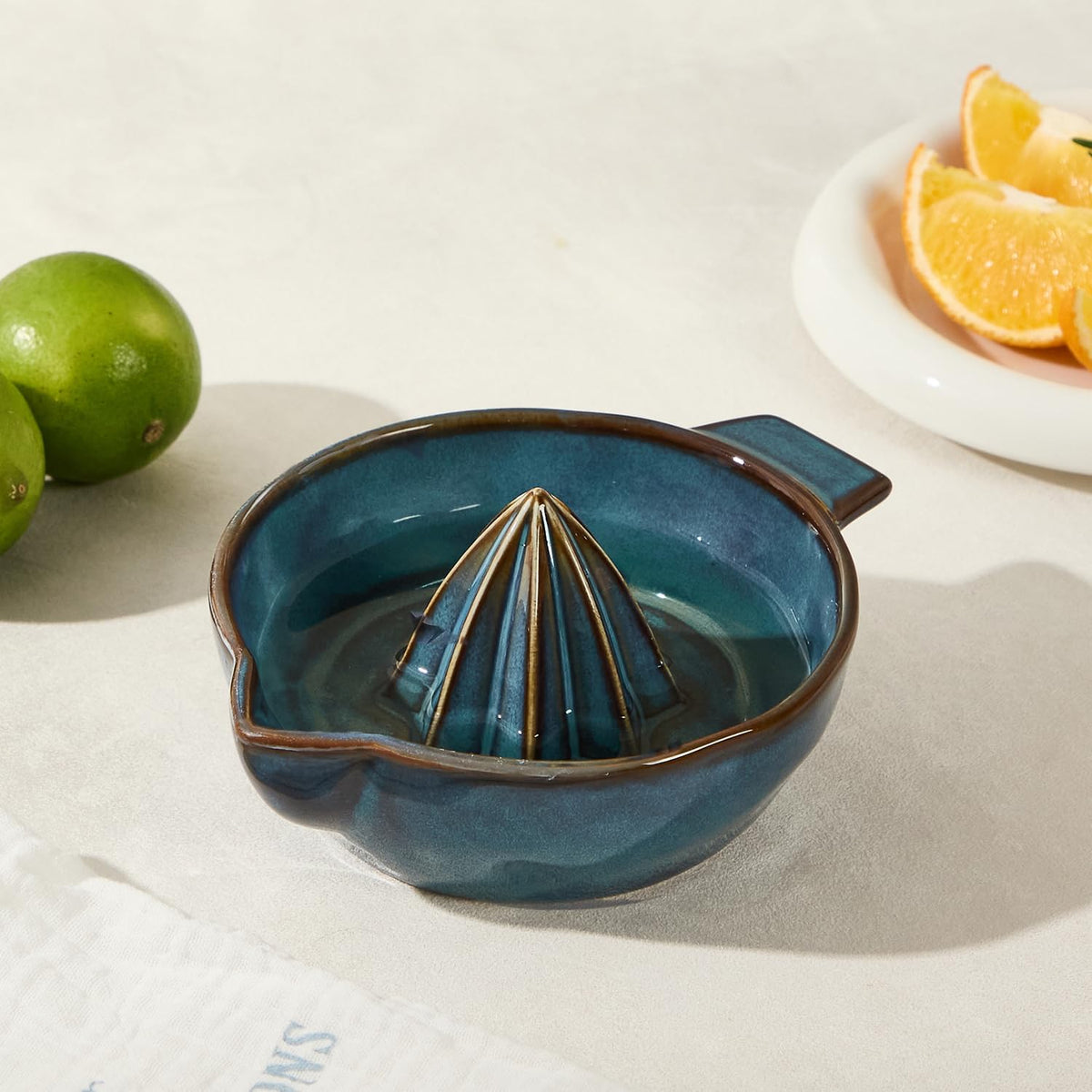 Ceramic Lemon Juicer Reamer Manual Citrus Lime Hand Squeezer Bowl Handheld