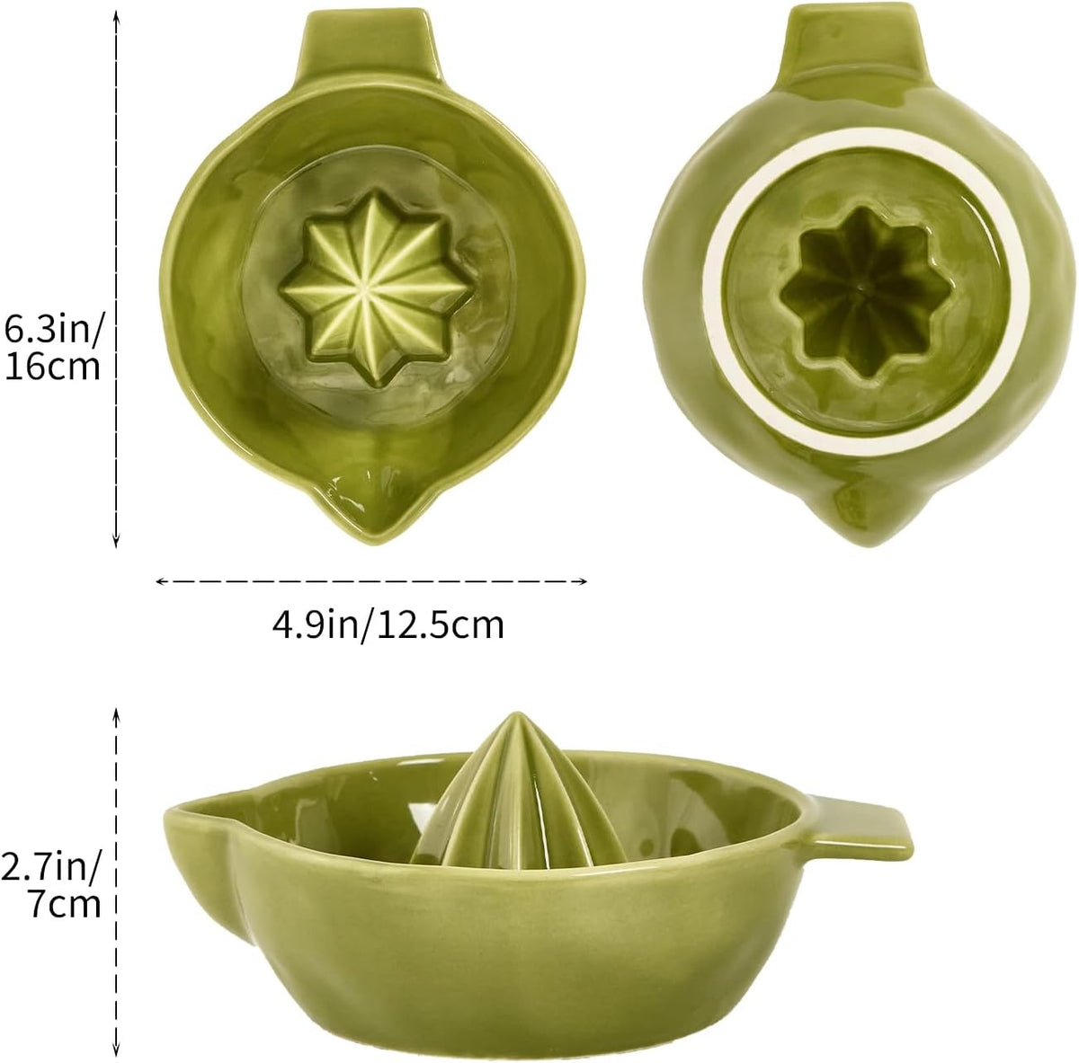 Ceramic Lemon Juicer Reamer Manual Citrus Lime Hand Squeezer Bowl Handheld