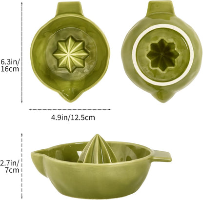 Ceramic Lemon Juicer Reamer Manual Citrus Lime Hand Squeezer Bowl Handheld