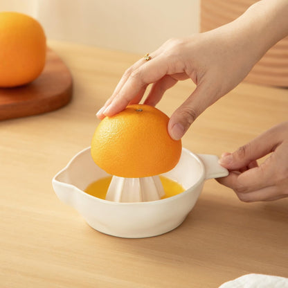 Ceramic Lemon Juicer Reamer Manual Citrus Lime Hand Squeezer Bowl Handheld