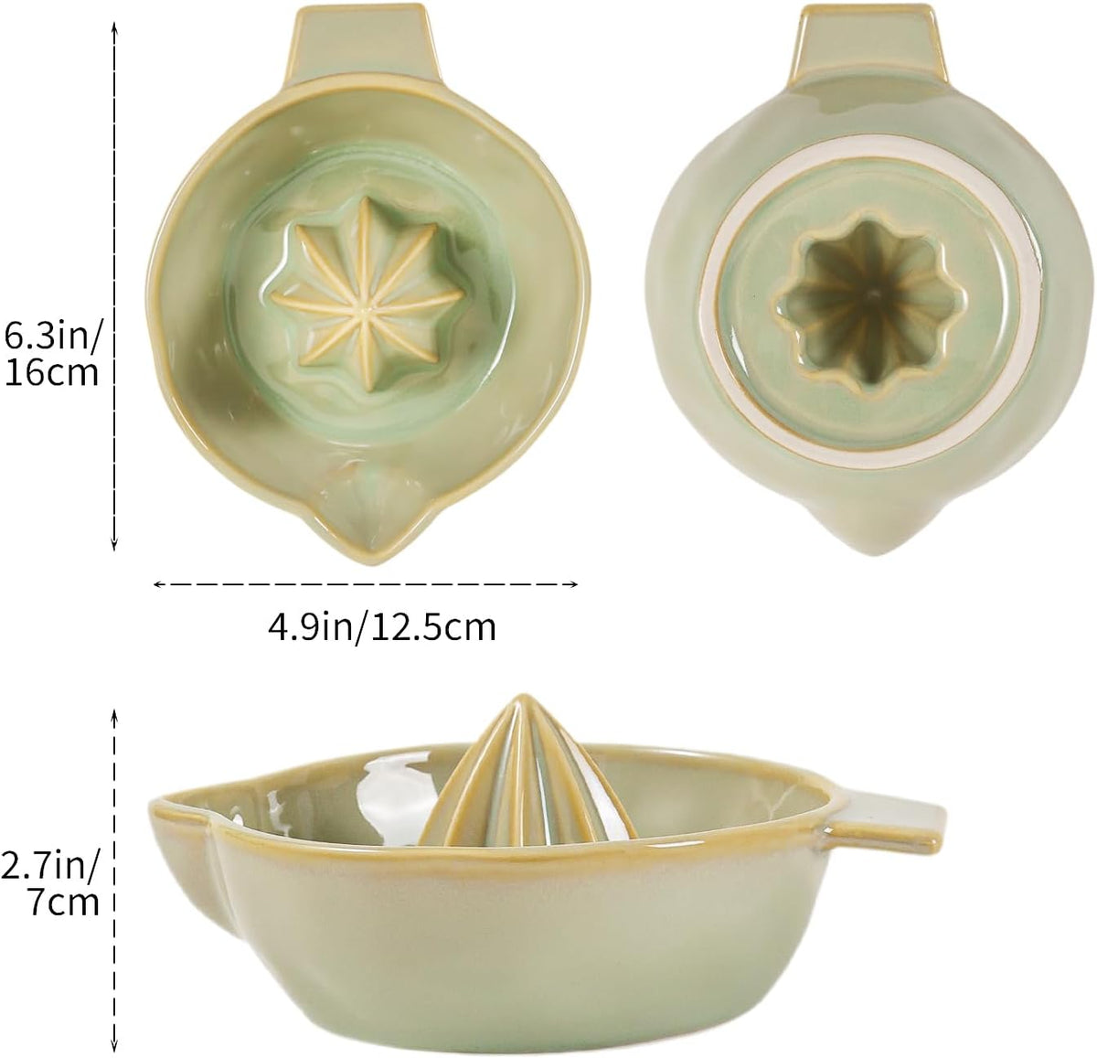 Ceramic Lemon Juicer Reamer Manual Citrus Lime Hand Squeezer Bowl Handheld