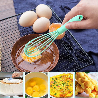 5 Pcs Silicone Mini Whisk,Stainless Steel Dough Small Whisk