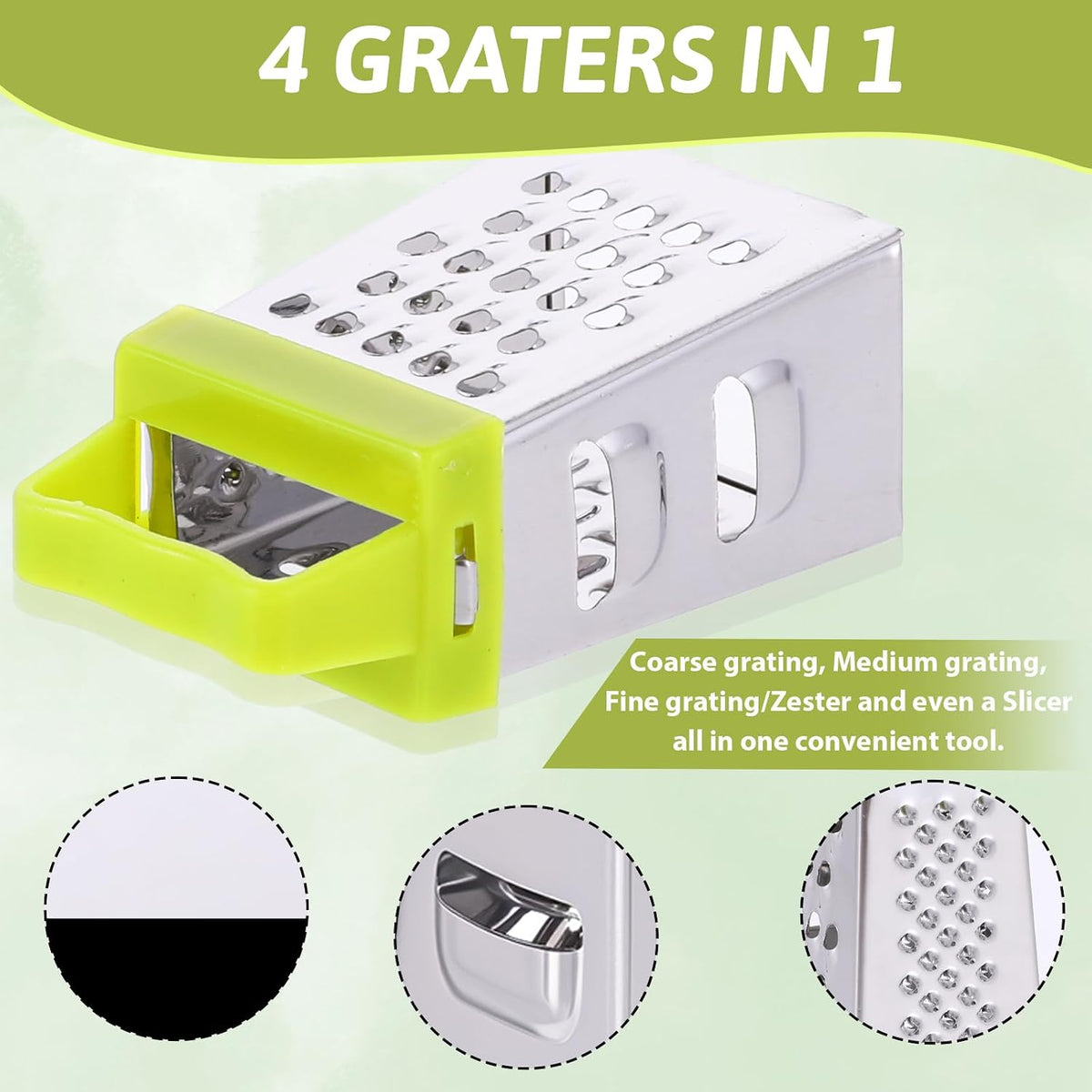 6 Pcs Mini Cheese Grater Stainless Steel Box Grater Fine Coarse Handheld Slicer with 4 Sides Small Box Food Shredder Safe Zester for Kitchen Cheese Garlic Ginger Vegetable Potatoes