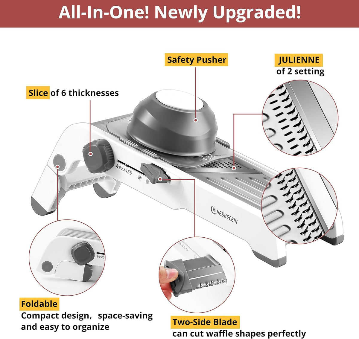24-In-1 Mandoline Slicer for Kitchen-Stainless Steel Mandolin-Waffle Cutter