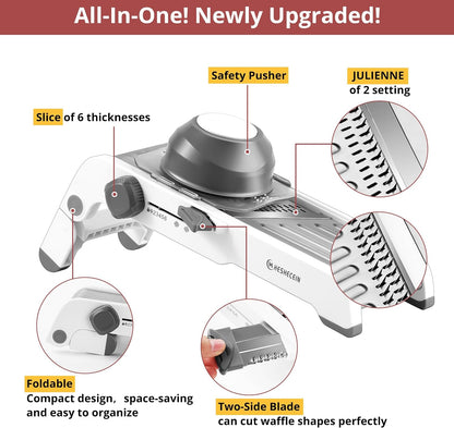 24-In-1 Mandoline Slicer for Kitchen-Stainless Steel Mandolin-Waffle Cutter