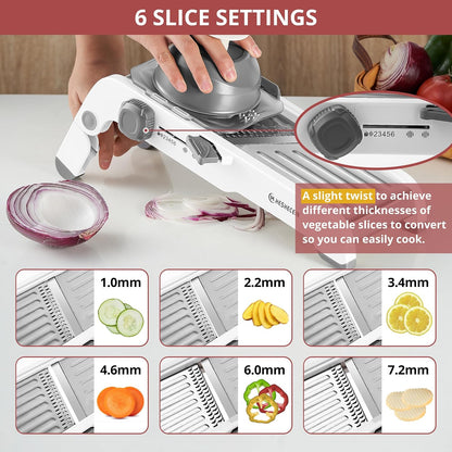 24-In-1 Mandoline Slicer for Kitchen-Stainless Steel Mandolin-Waffle Cutter