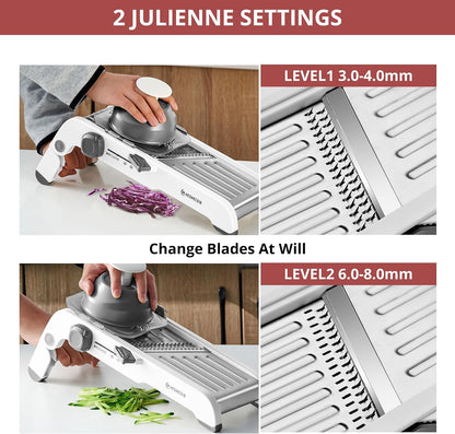 24-In-1 Mandoline Slicer for Kitchen-Stainless Steel Mandolin-Waffle Cutter