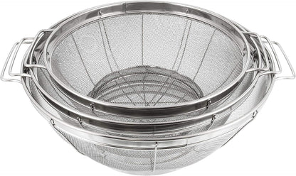 Set of 3 Stainless Steel Colander Strainers Net Baskets