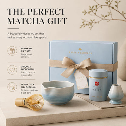 ® MATCHA WHISK SET PREMIUM 11pcs - Professional Matcha Kit Set with Matcha Bowl, Matcha Whisk, Milk Frother, Spoon, Sifter, Scoop, Stand, Cup, Tea Mat, Cloth - Matcha Bowl Set
