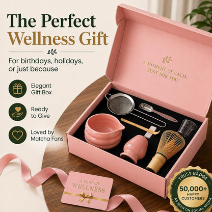 ® MATCHA WHISK SET PREMIUM 11pcs - Professional Matcha Kit Set with Matcha Bowl, Matcha Whisk, Milk Frother, Spoon, Sifter, Scoop, Stand, Cup, Tea Mat, Cloth - Matcha Bowl Set