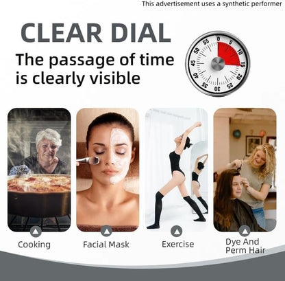 ZjenNbecoHpave Kitchen Timer Magnetic, 60 Min Mechanical Countdown | ZjenNbecoHpave Kitchen Timer Magnetic, 60 Min Stainless Steel Mechanical Countdown for Cooking, Classroom Study, No Battery