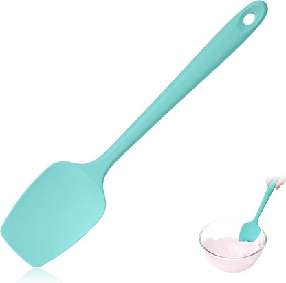 600ºF Heat Resistant Silicone Spatula Spoonula Set of 2, Aqua Sky