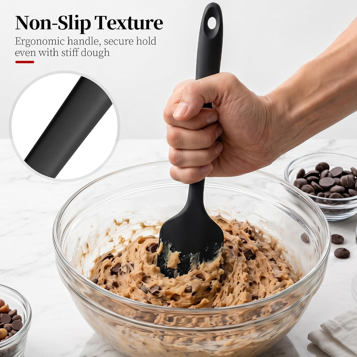 600ºF Heat Resistant Silicone Spatula Spoonula Set of 2, Aqua Sky